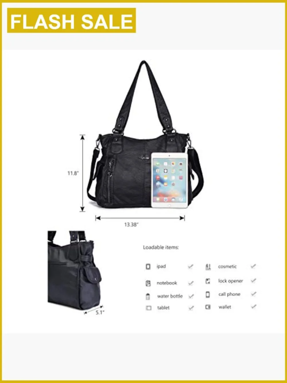 Women's Hobo Handbag Vegan Leather Shoulder Bag Crossbody Tote Purse